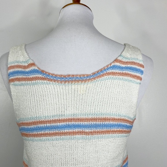 NWT 143 Story by Line Up Open Knit Striped Tank Sz. L - Picture 9 of 12